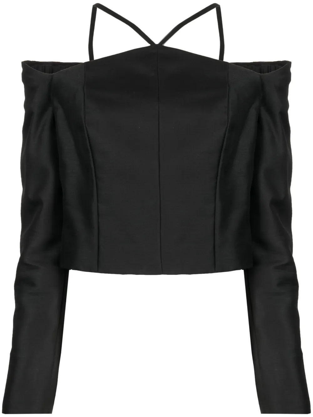 Iro Paju Off-shoulder Crop Top In Black