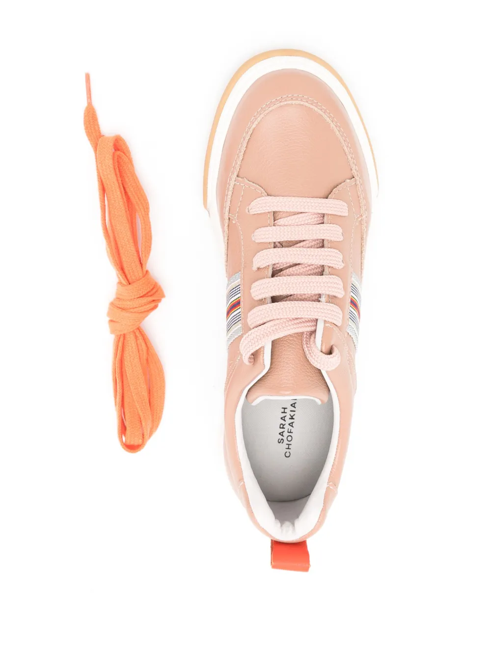 Shop Sarah Chofakian Lady Bird Stripe-detail Sneakers In Neutrals