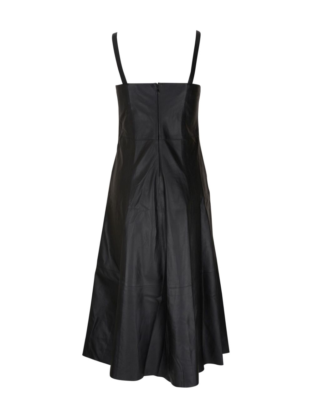 Vince square neck sleeveless midi dress - Zwart