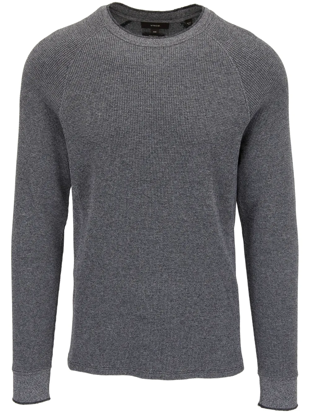 Vince Raglan Ribbed Crewneck Sweater In Grey