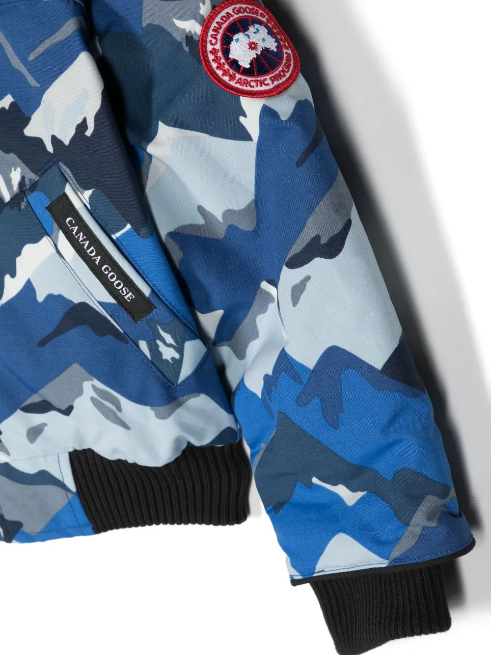 Canada Goose Kids Grizzly camouflageprint Down Jacket Blue FARFETCH