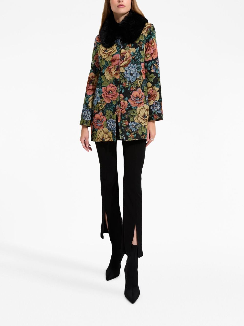 Shop Unreal Fur Monarch Floral-pattern Jacket In Green
