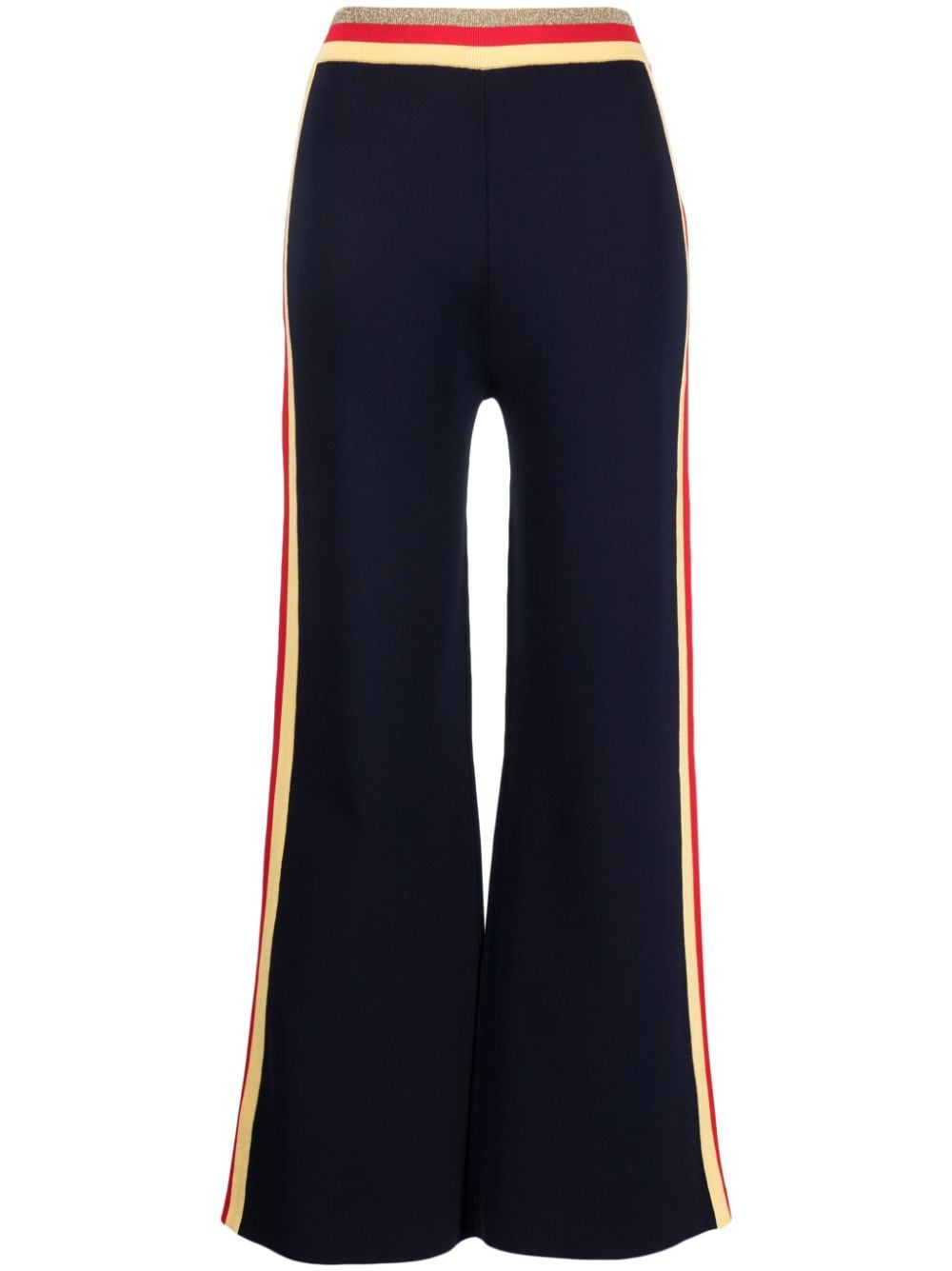 Rabanne Stripe-detail Flared Track Trousers In Blue