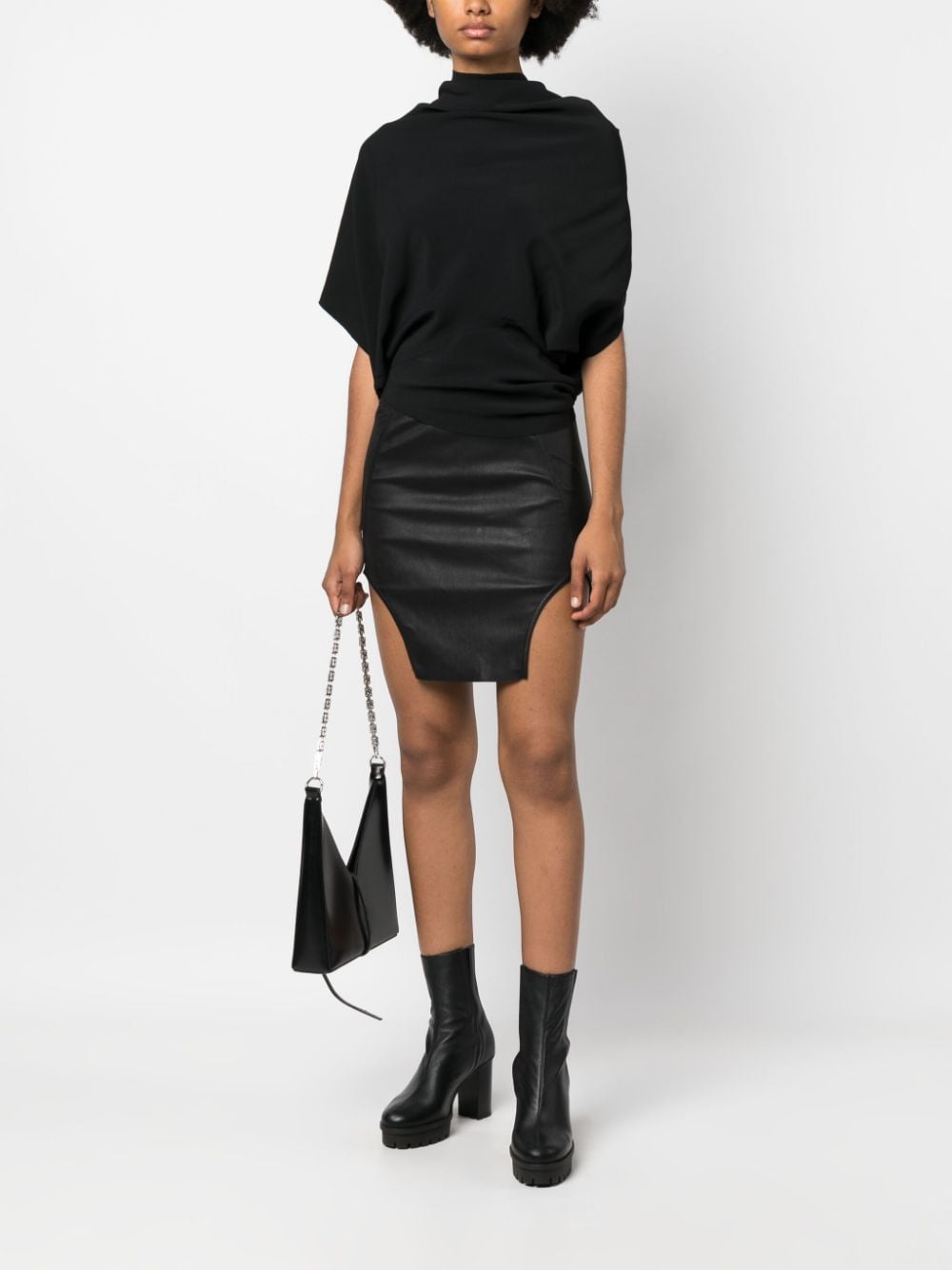 Rick Owens Seb asymmetric draped top - Zwart