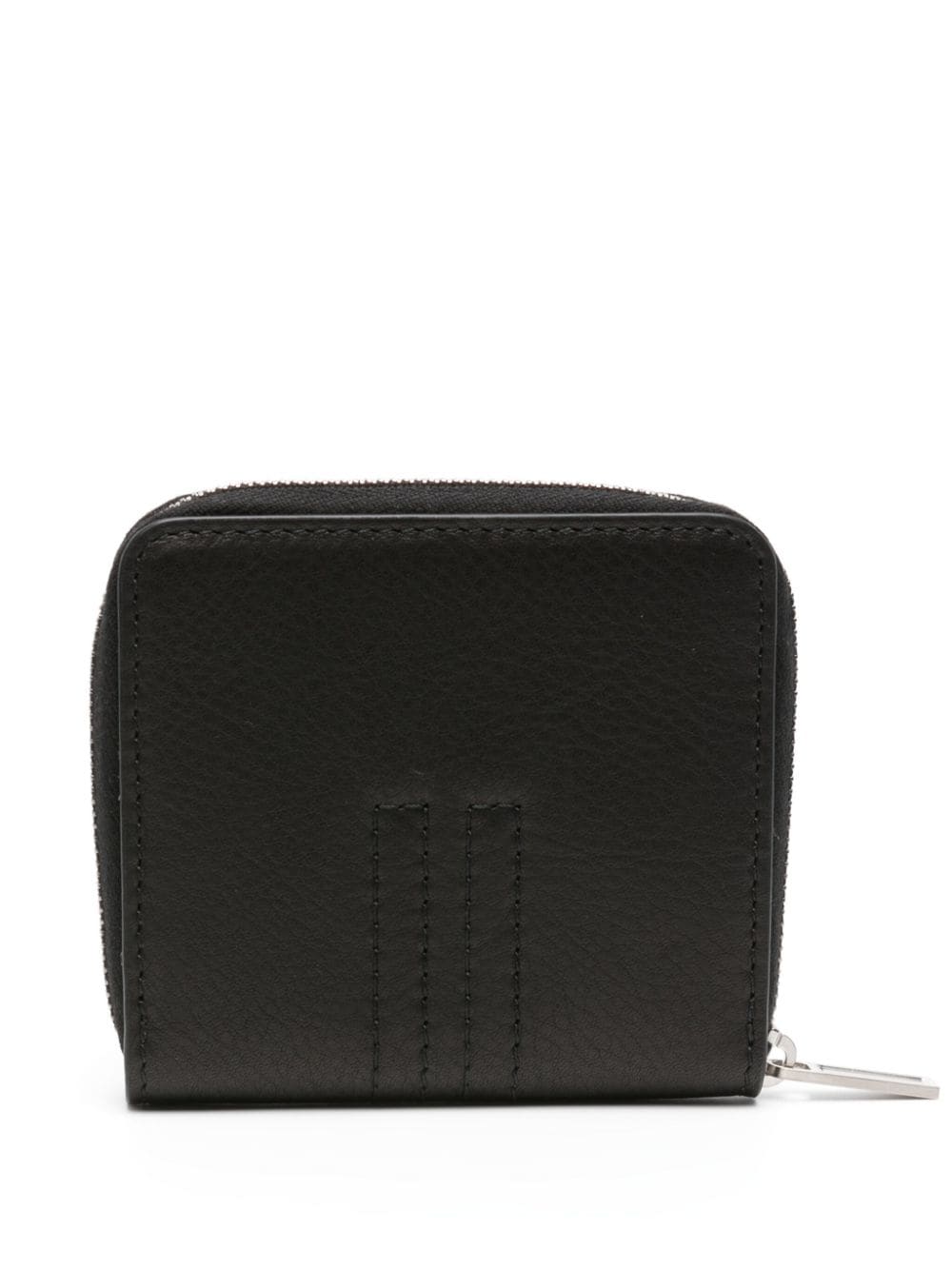 Shop Rick Owens Tonal-stitching Leather Wallet In Black