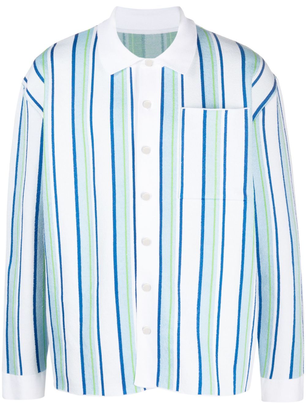 JACQUEMUS LA CHEMISE MAILLE STRIPED POLO SHIRT