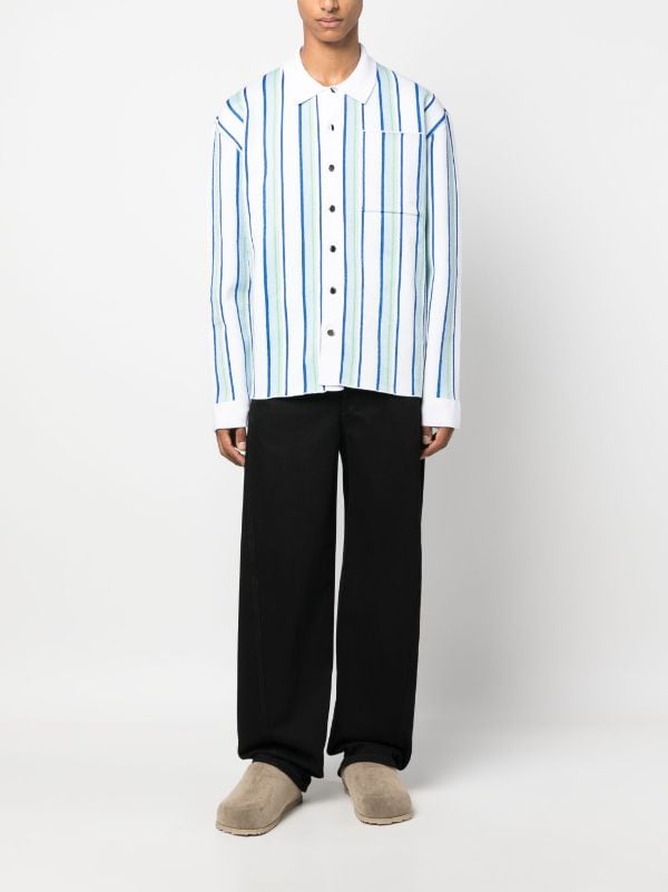 Jacquemus La Chemise Maille Striped Polo Shirt - Farfetch