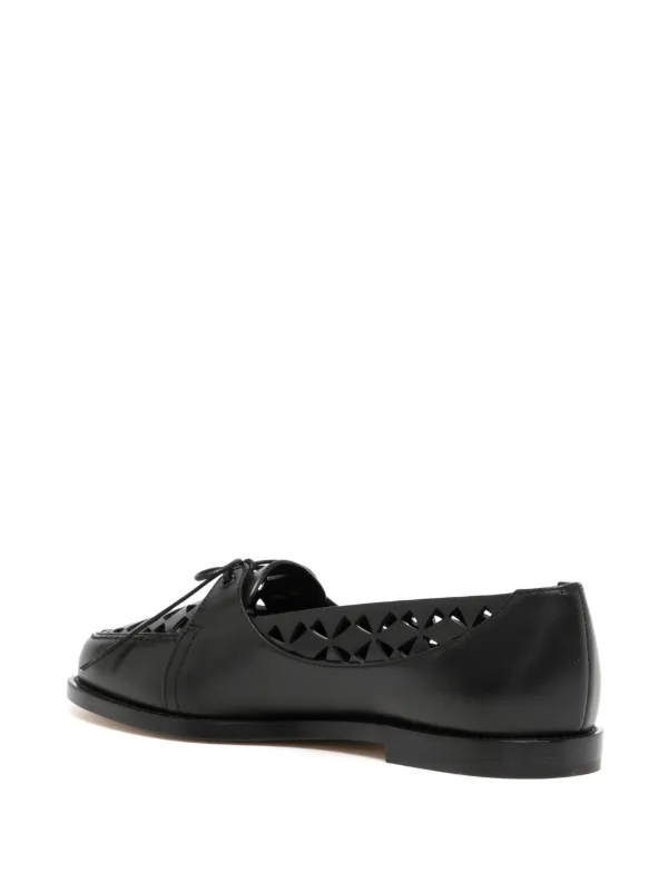 美品　MANOLO BLAHNIK ブラックレザーシューズ 36 Manolo Blahnik Lista Leather Block-Heel Pumps - Bergdorf Goodman
