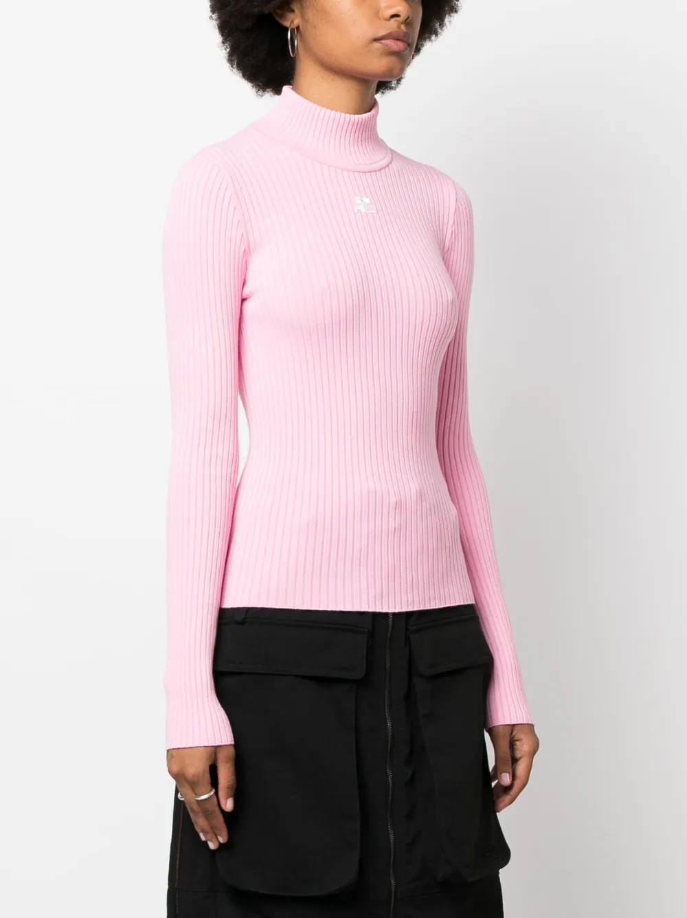 logo-patch ribbed-knit jumper