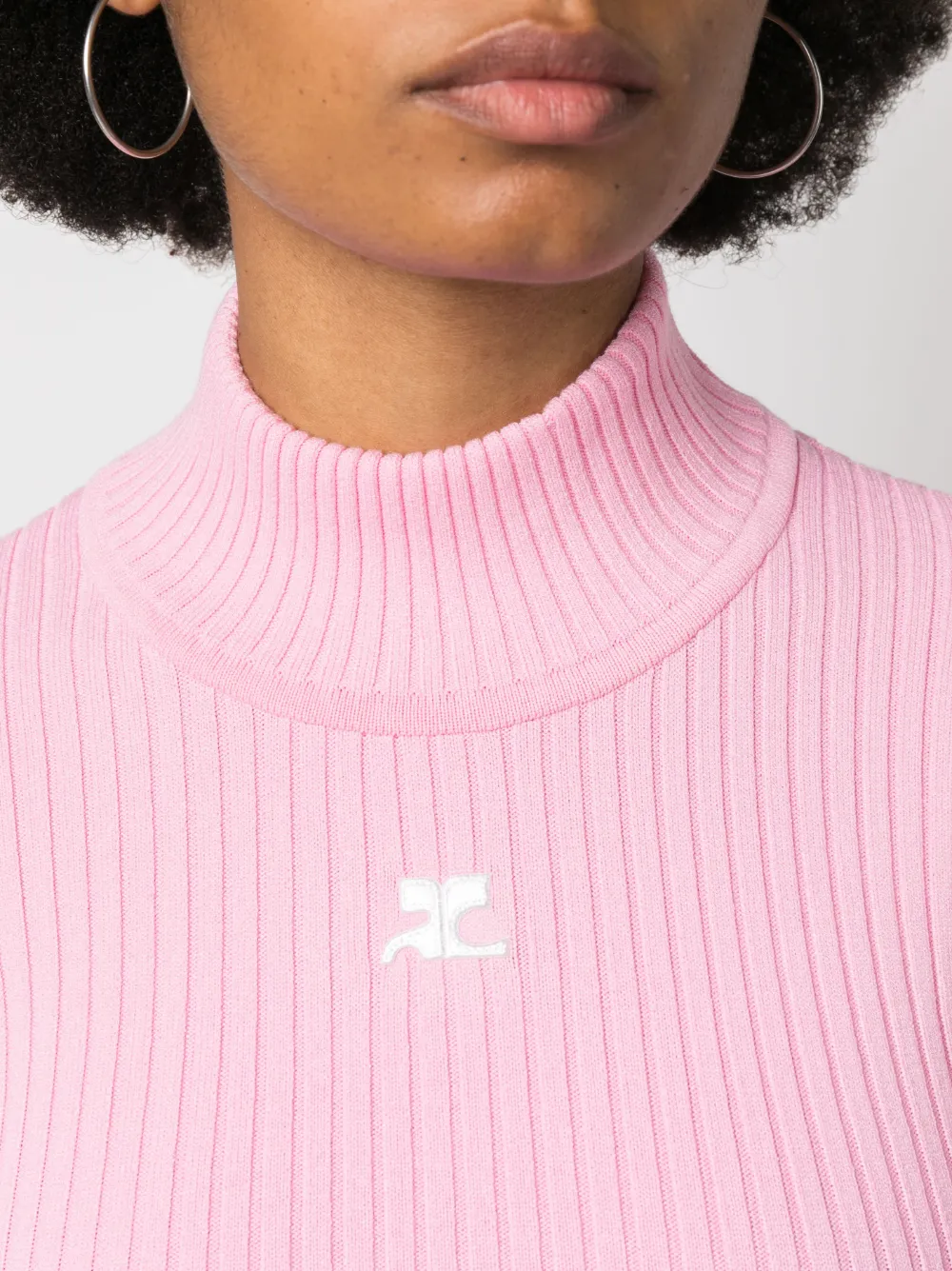 logo-patch ribbed-knit jumper