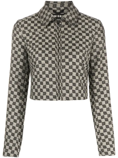MISBHV cropped monogram-jacquard jacket