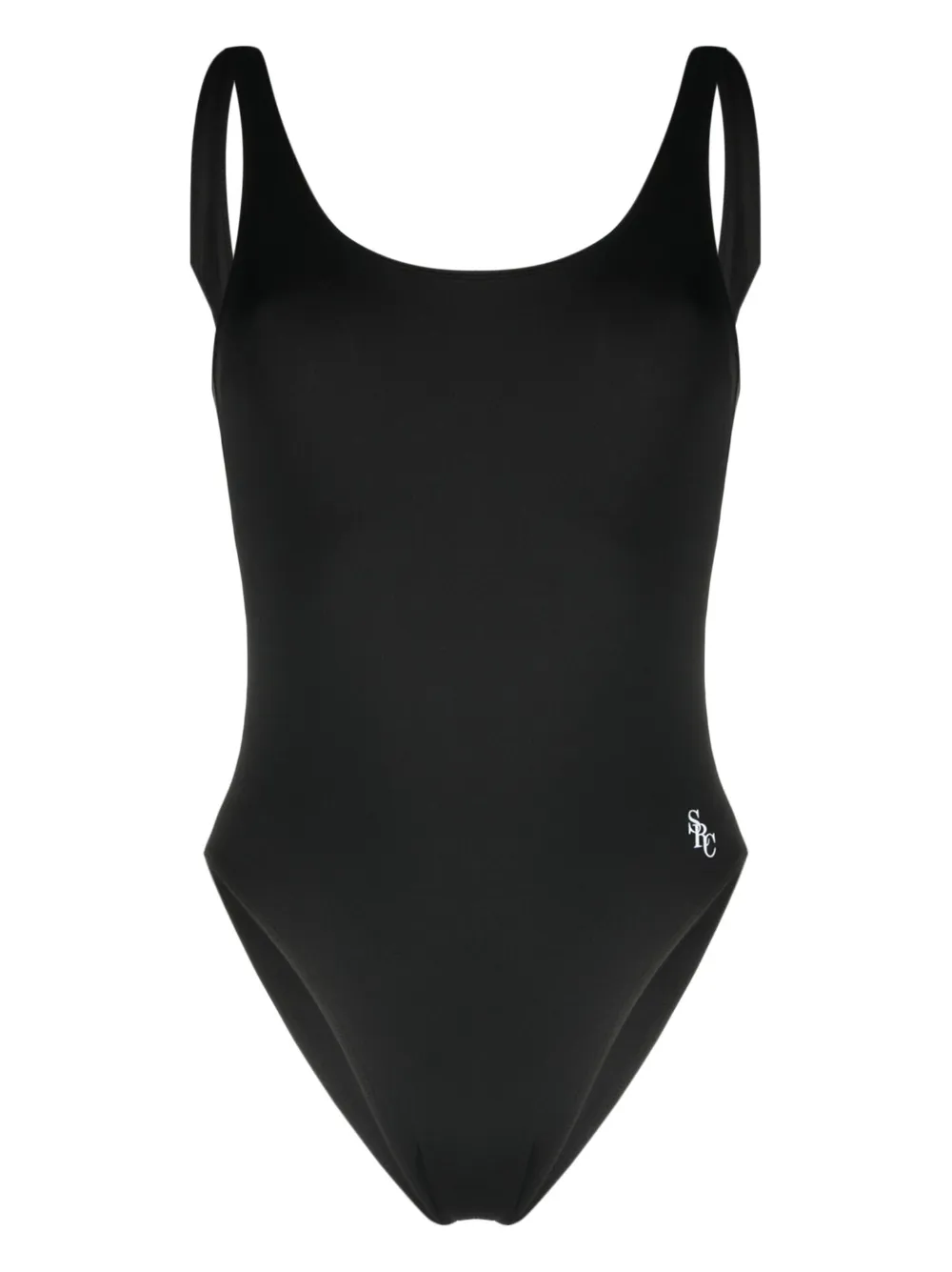 Sporty & Rich Carla logo-print swimsuit – Black