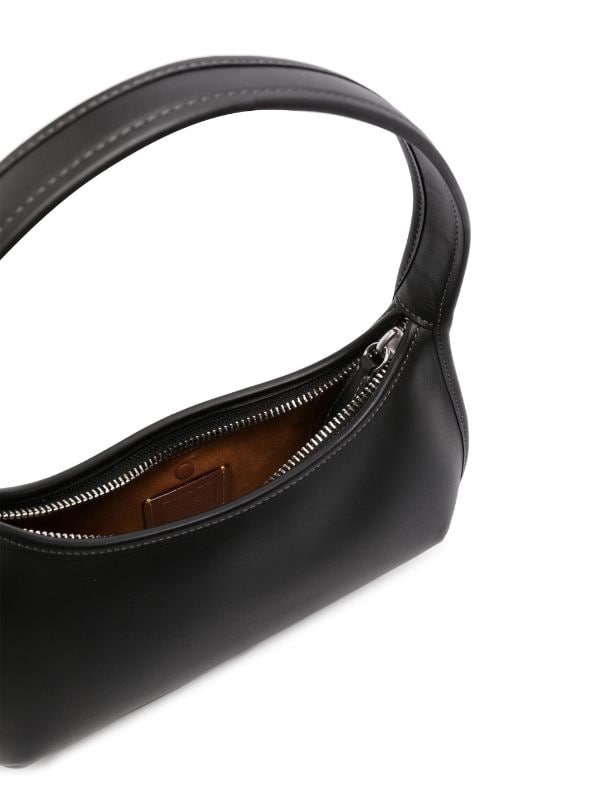 Coach Black Monogram Shoulder Bag Leather Strap and Bottom Excellent  Condition