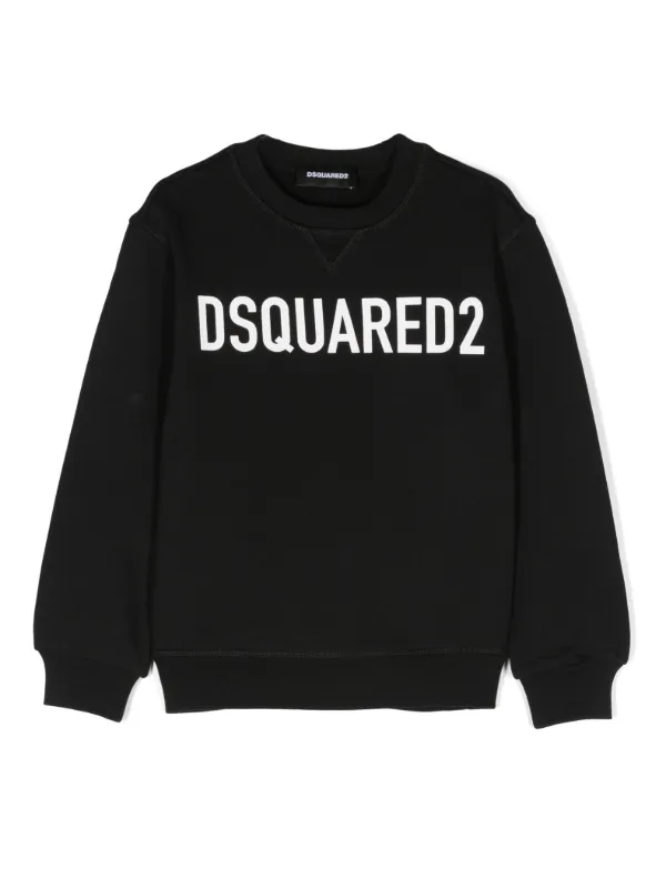 DSQUARED2 KIDS logo-print Cotton Sweatshirt Black FARFETCH IN