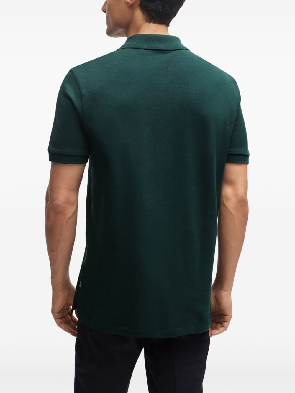 Shop Hugo Boss Logo-embroidered Polo Shirt In Green