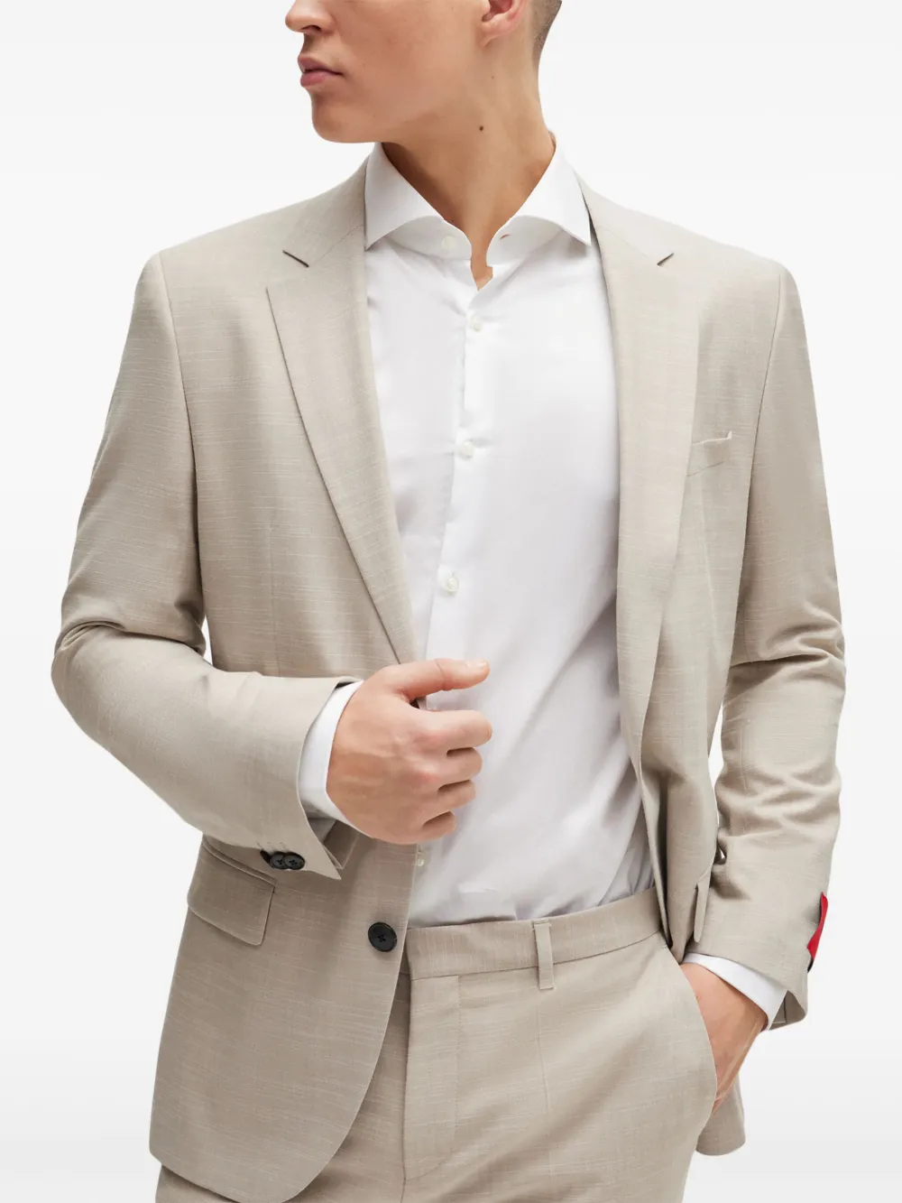 Hugo Boss Spread-collar Cotton Shirt In White