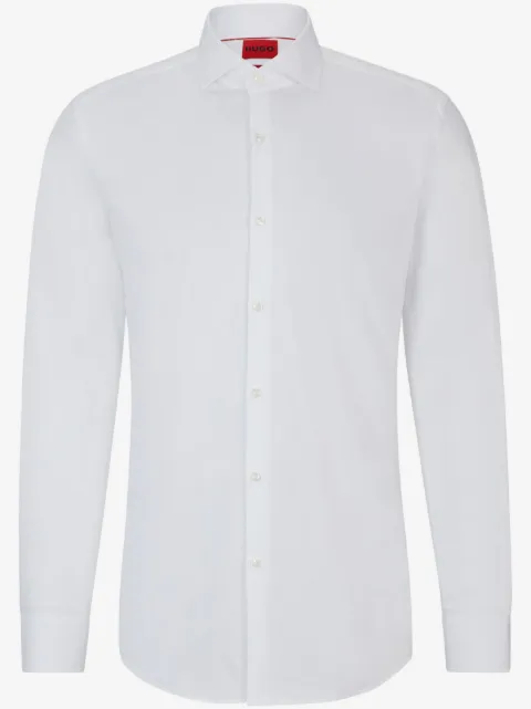 HUGO spread-collar cotton shirt