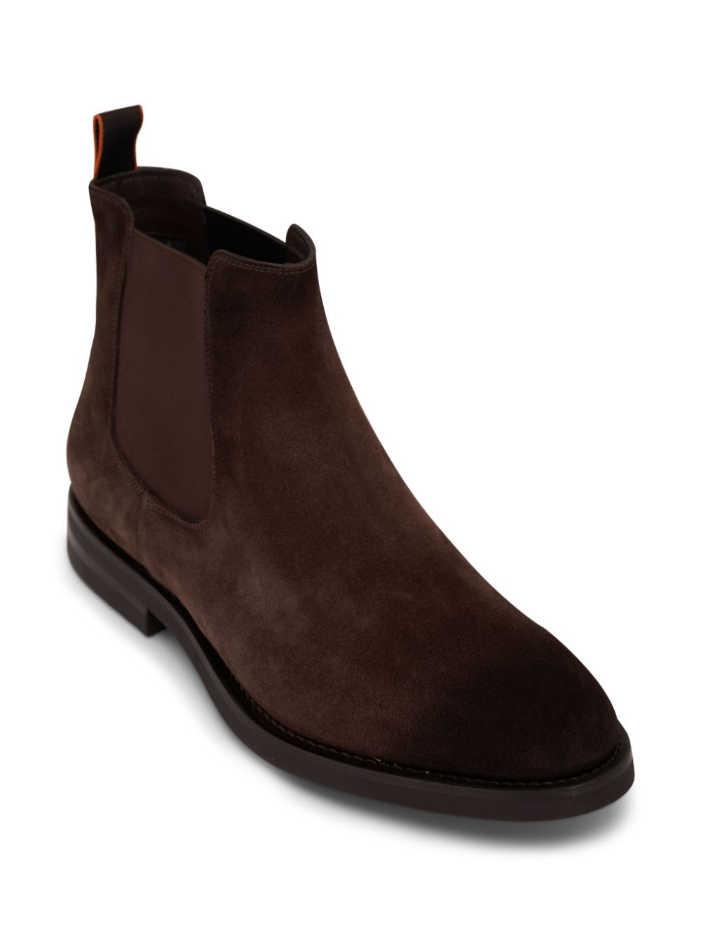 Shop Santoni Suede Chelsea Boots In Brown