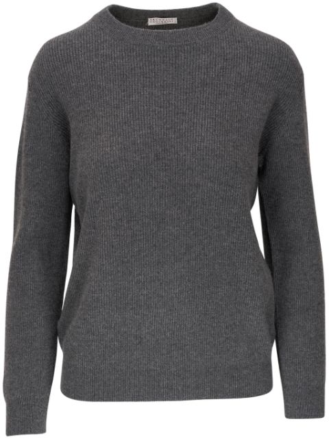 Brunello Cucinelli ribbed long-sleeve cashmere jumper Women