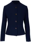 Kiton button-down wool fitted jacket - Blue