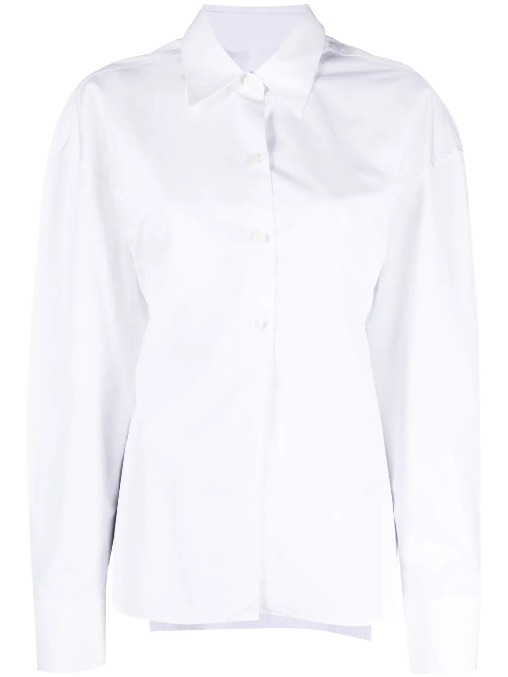 Alexander Wang Tucked Shirt Bolero And Logo Elastic Top in White