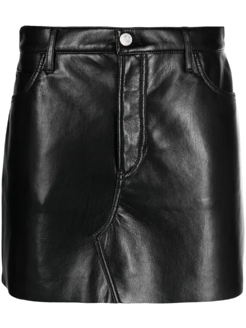 FRAME high-waist leather mini skirt