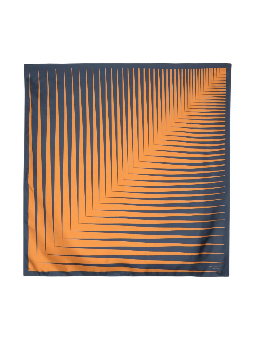Aspinal Of London Shadow Stripe-print Silk Scarf In Blue
