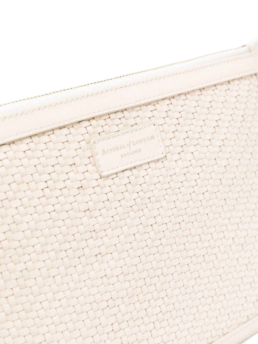 Shop Aspinal Of London Large Essential Leather Clutch Bag In Nude