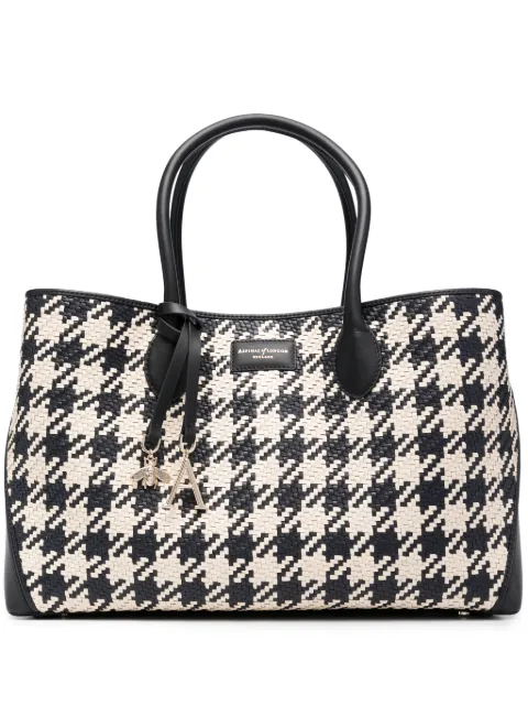 Aspinal Of London London houndstooth woven tote bag