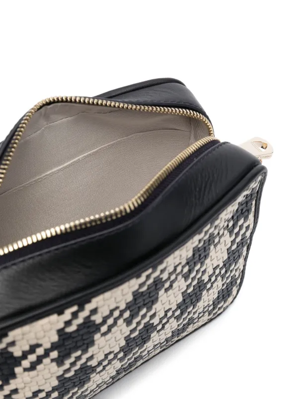 Aspinal Of London Woven Houndstooth Crossbody Bag | Black | FARFETCH