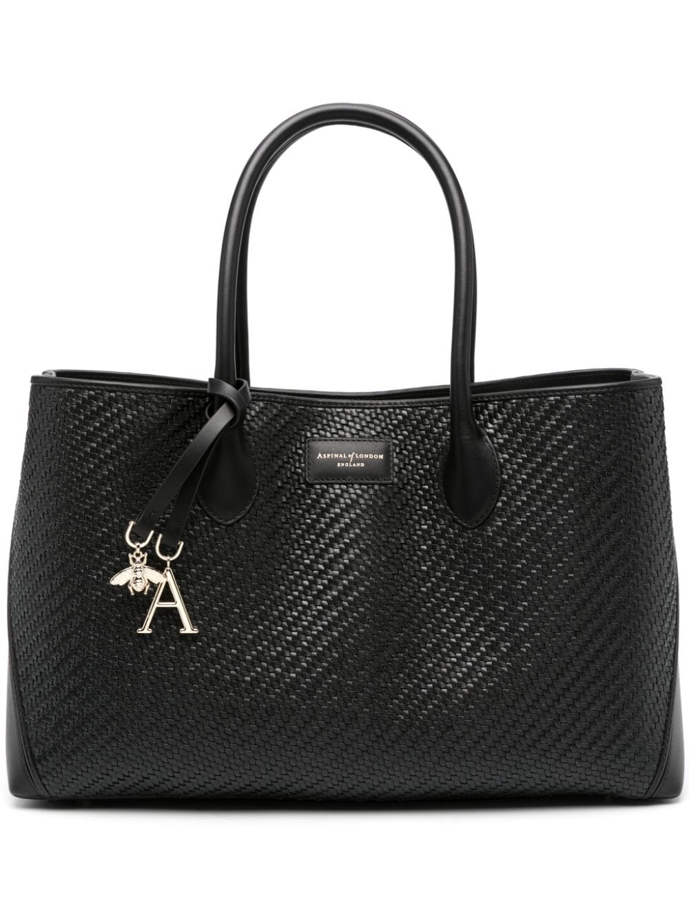 Aspinal Of London London Woven Tote Bag In Schwarz