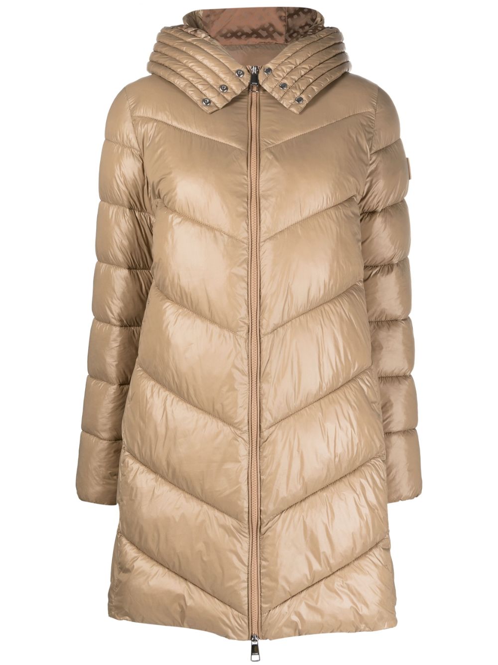 BOSS funnel-neck quilted raincoat - Neutrals