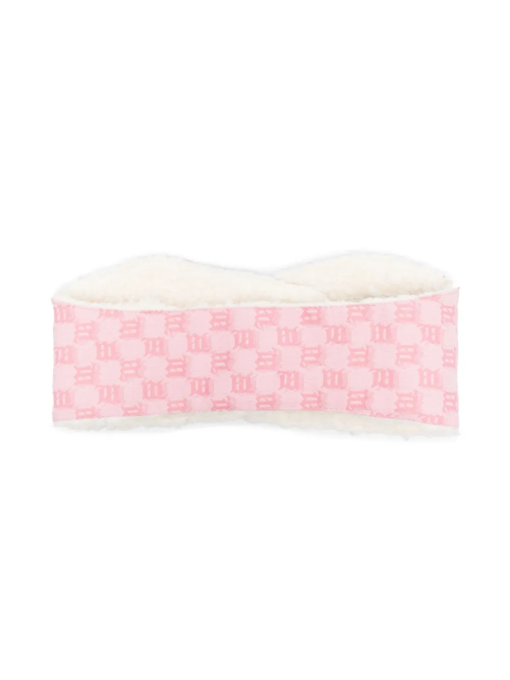 MISBHV monogram-jacquard faux-shearling scarf - Roze