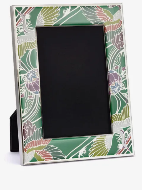 Shanghai Tang graphic-print stainless-steel photo frame