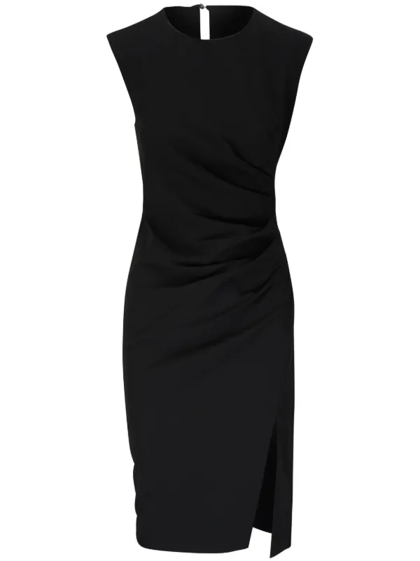 Veronica beard black ruched hot sale dress