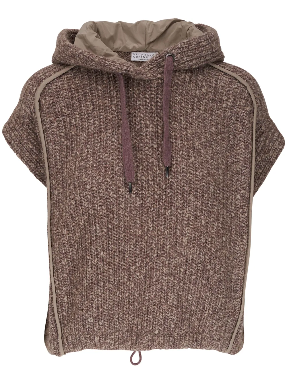 Brunello Cucinelli Hoodie met korte mouwen Bruin