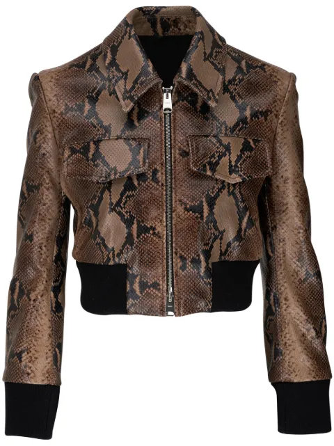 KHAITE Hector snakeskin-print biker jacket