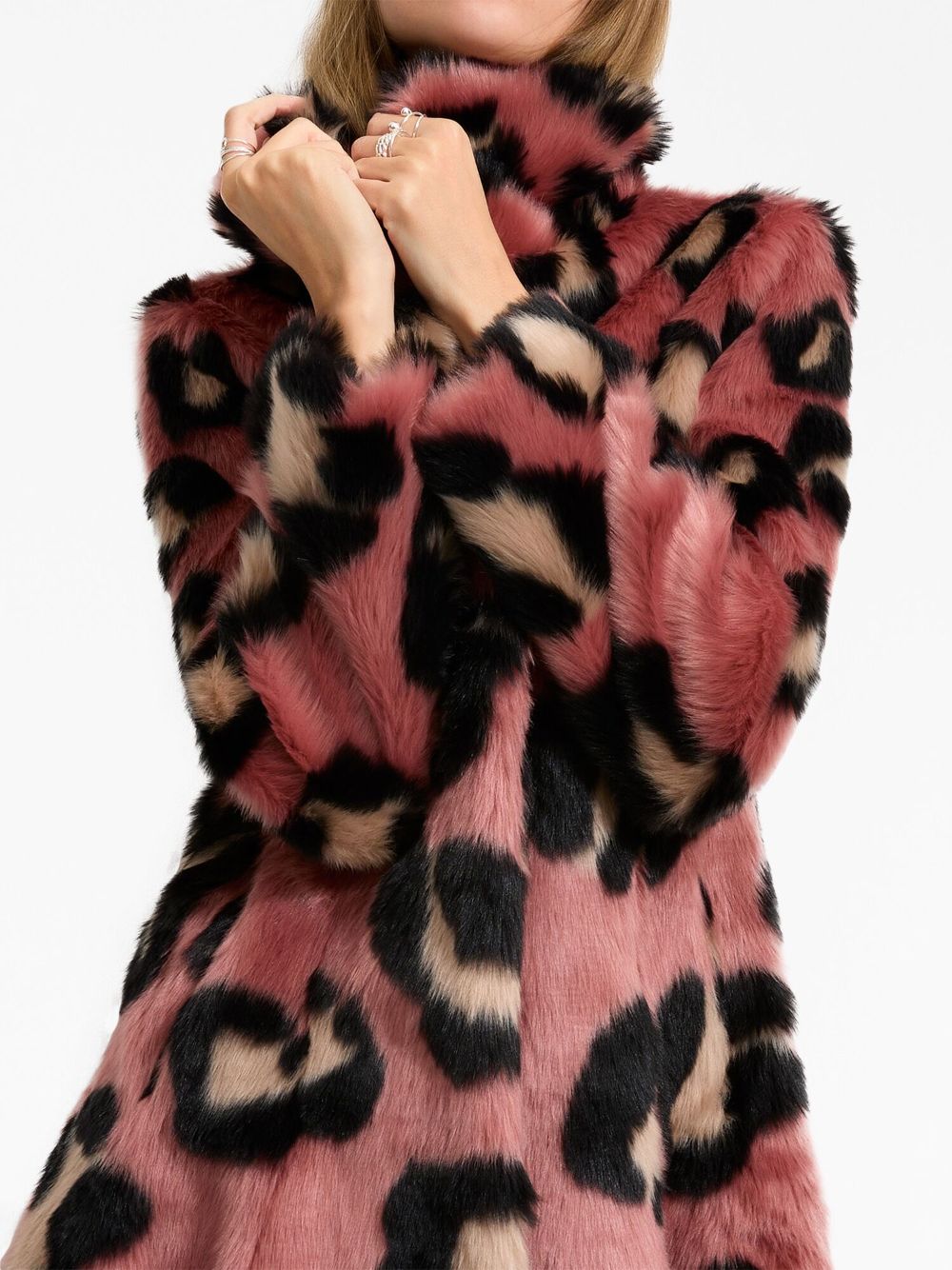 Shop Unreal Fur La Farfalla Leopard-motif Jacket In Pink