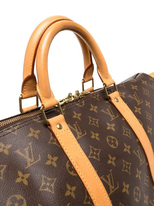 Louis Vuitton Keepall 50 Brown Gold Plated Handbag (Pre-Owned)