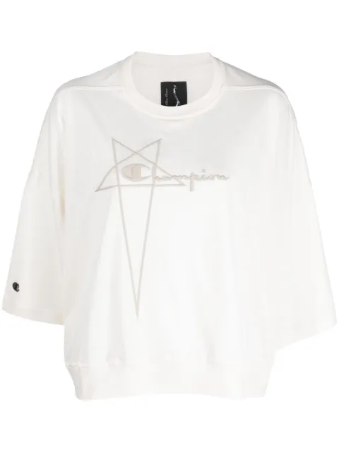 Rick Owens X Champion Tommy logo-embroidered cotton T-shirt