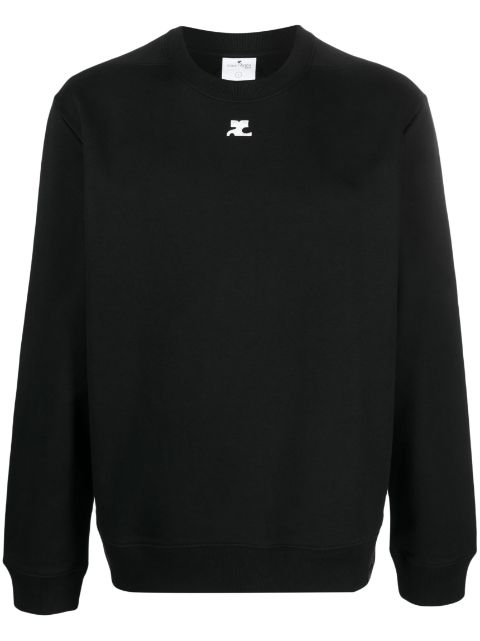 Courrèges logo-patch cotton sweatshirt