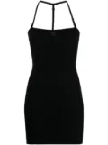 Courrèges logo-patch ribbed-knit minidress - Black