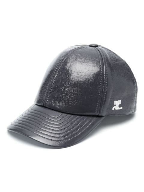 Courrèges logo-embroidered glossy-finish cap