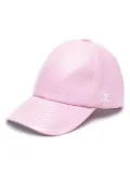 Courrèges logo-embroidered grained-texture cap - Pink