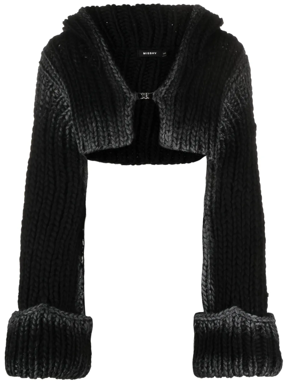 MISBHV cardigan crop en maille épaisse | noir | Image 1