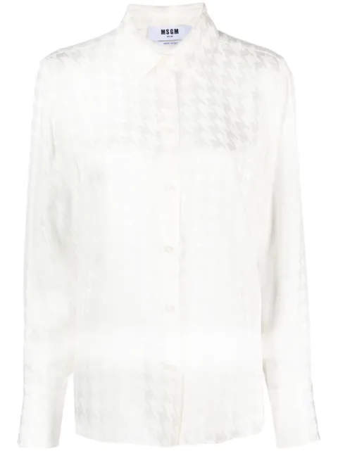 MSGM houndstooth-pattern long-sleeve shirt