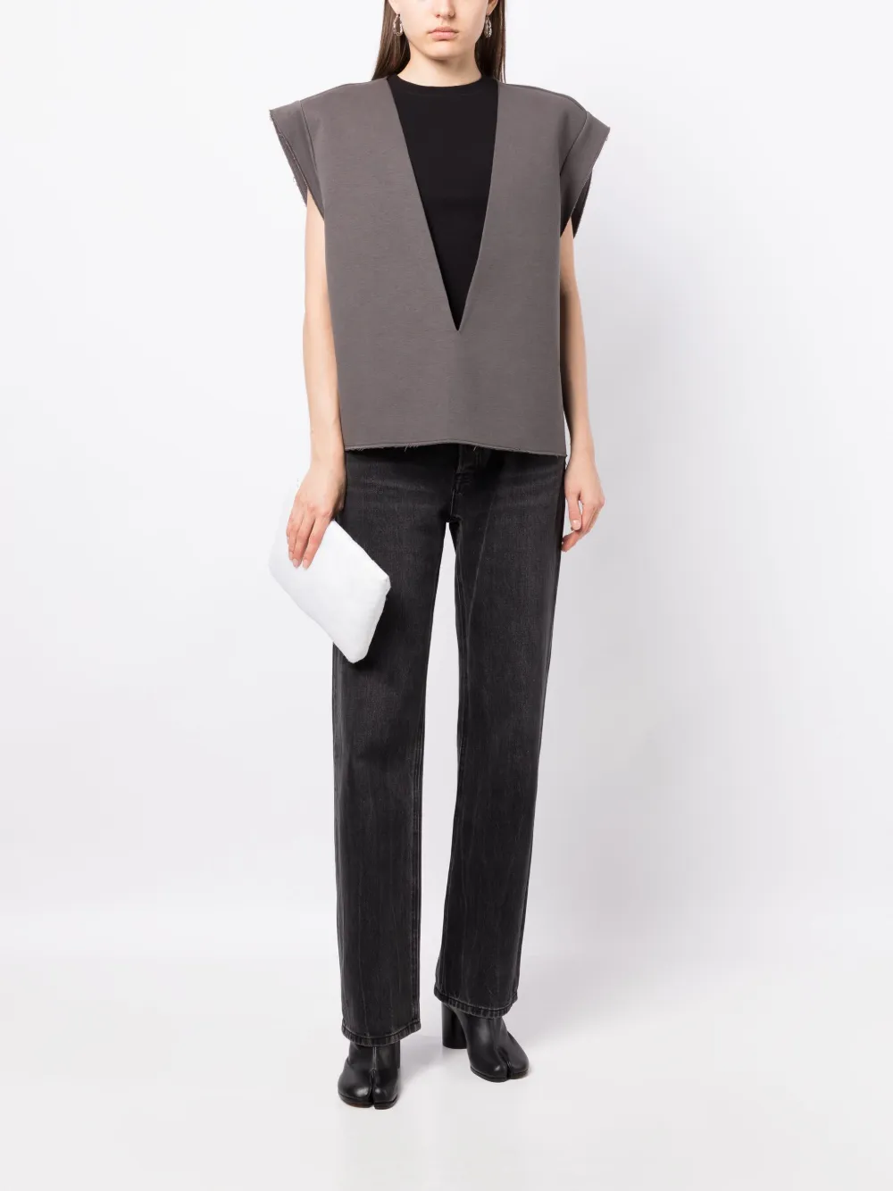 MM6 Maison Margiela T-shirtjurk met kapmouwen - Grijs