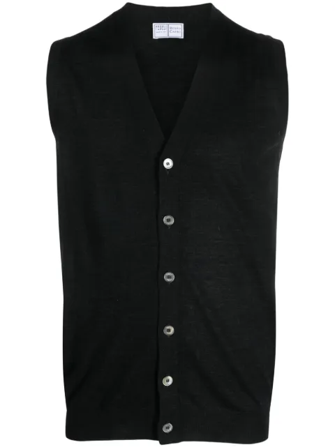 Fedeli cardigan sans manches en laine vierge
