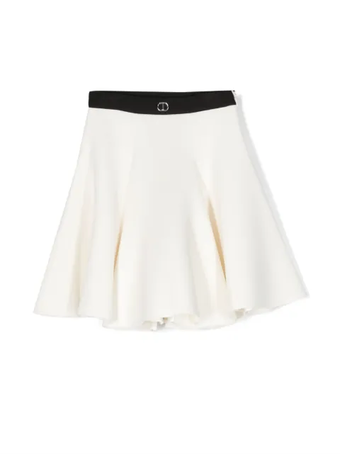 TWINSET Kids logo-plaque flared skirt