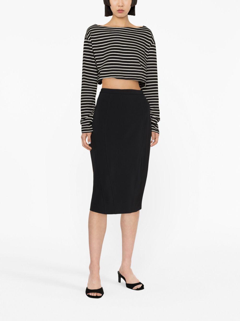 PINKO high-waisted midi skirt - Zwart